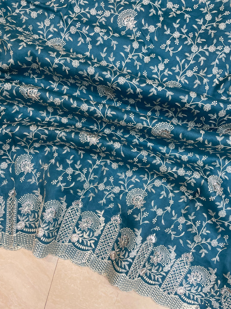 Pure Organza Chikankari Handloom Banarasi Saree - The Handlooms