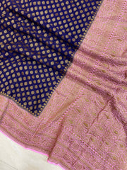 Khaddi Georgette Banarasi Saree -  Antique zari - The Handlooms