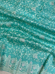 Pure Organza Chikankari Handloom Banarasi Saree - The Handlooms