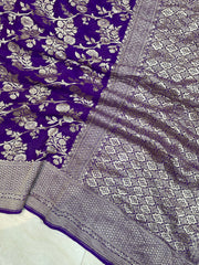 Khaddi Georgette Handloom Banarasi Saree - The Handlooms
