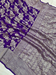 Khaddi Georgette Handloom Banarasi Saree - The Handlooms