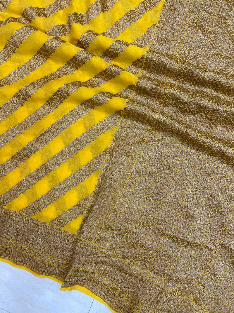 Khaddi Georgette Banarasi Saree -  Antique zari - The Handlooms