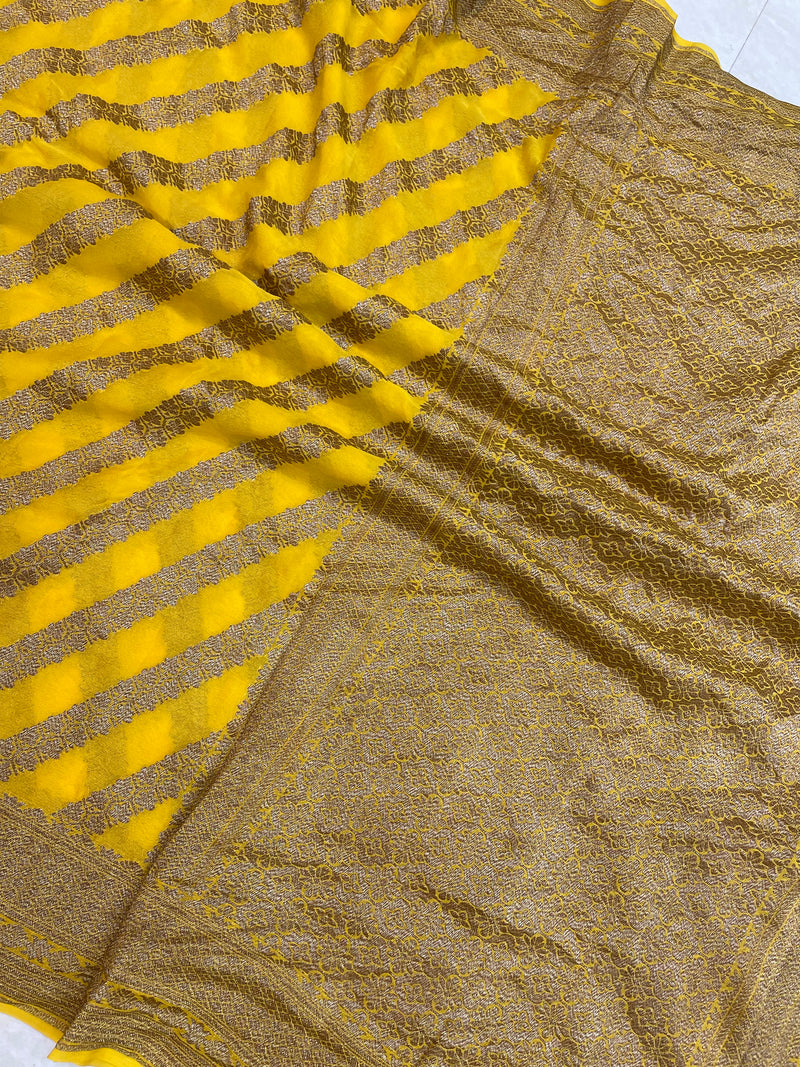 Khaddi Georgette Banarasi Saree -  Antique zari - The Handlooms