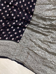 Khaddi Georgette Handloom Banarasi Saree - All over Jaal Work with meenakari - The Handlooms