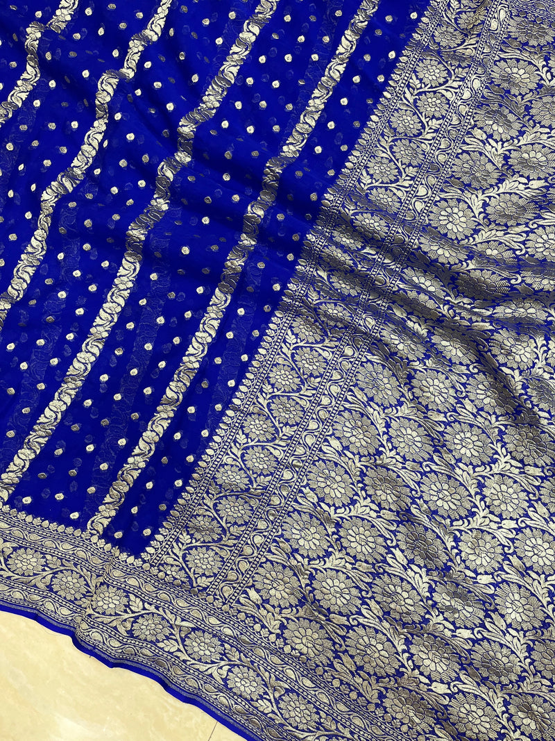 Khaddi Georgette Handloom Banarasi Saree - The Handlooms