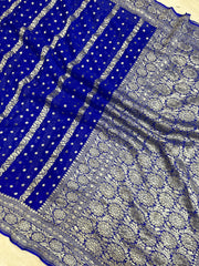 Khaddi Georgette Handloom Banarasi Saree - The Handlooms
