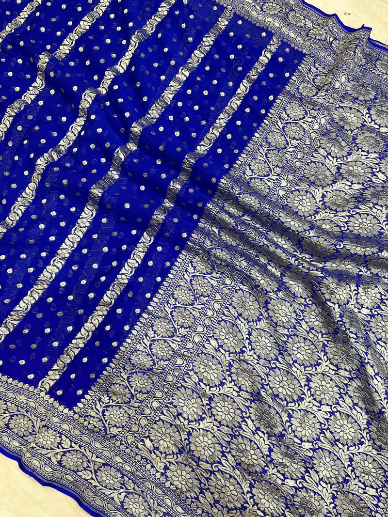 Khaddi Georgette Handloom Banarasi Saree - The Handlooms