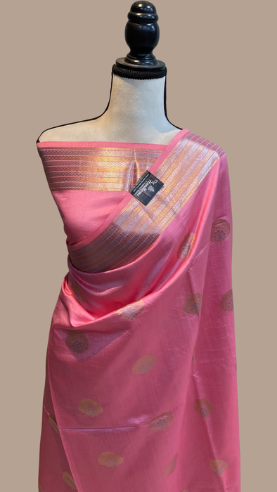 Pure Chiniya Silk Banarasi Saree - Gold Zari - The Handlooms