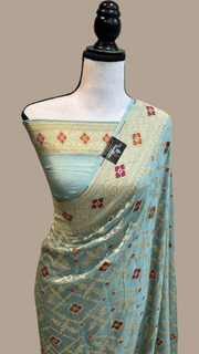 Pure Georgette Banarasi Handloom Saree - with meenakari work - The Handlooms