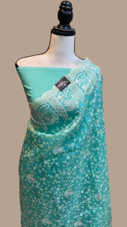 Pure Organza Chikankari Handloom Banarasi Saree - The Handlooms