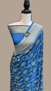 Khaddi Georgette Handloom Banarasi Saree - The Handlooms