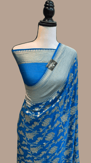 Khaddi Georgette Handloom Banarasi Saree - The Handlooms