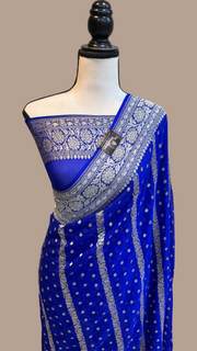 Khaddi Georgette Handloom Banarasi Saree - The Handlooms