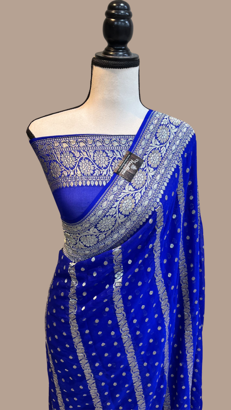 Khaddi Georgette Handloom Banarasi Saree - The Handlooms
