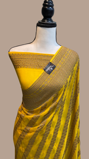 Khaddi Georgette Banarasi Saree -  Antique zari - The Handlooms