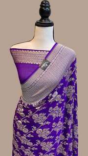 Khaddi Georgette Handloom Banarasi Saree - The Handlooms