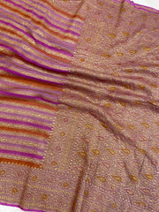 Pure Khaddi Georgette Banarasi Saree -  Antique zari - The Handlooms