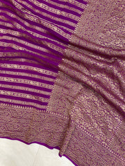 Pure Khaddi Georgette Banarasi Saree -  Antique zari - The Handlooms