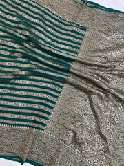 Pure Khaddi Georgette Banarasi Saree -  Antique zari - The Handlooms