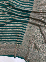 Pure Khaddi Georgette Banarasi Saree -  Antique zari - The Handlooms