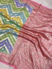 Pure Khaddi Georgette Handloom Banarasi Saree - The Handlooms