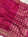 Cherry Pink Pure Katan Silk Banarasi Handloom Saree - All over Jaal work with Meenakari - The Handlooms