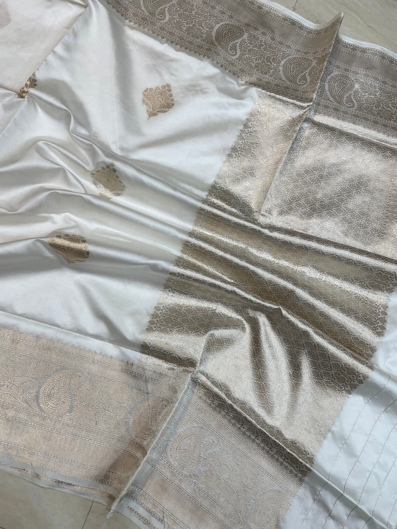 Pure Katan Silk Banarasi Handloom Saree - All over Kadua motifs - The Handlooms