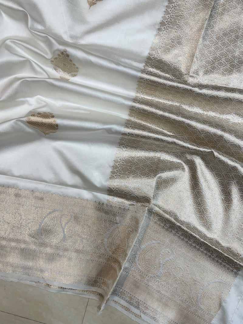 Pure Katan Silk Banarasi Handloom Saree - All over Kadua motifs - The Handlooms