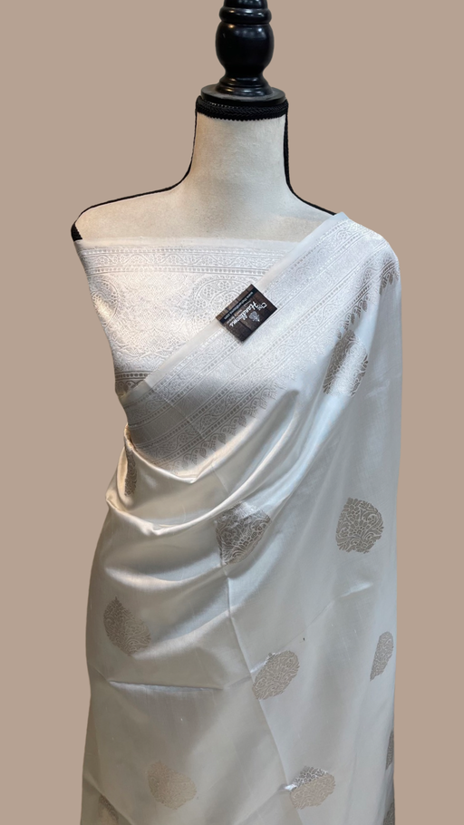 Pure Katan Silk Banarasi Handloom Saree - All over Kadua motifs - The Handlooms
