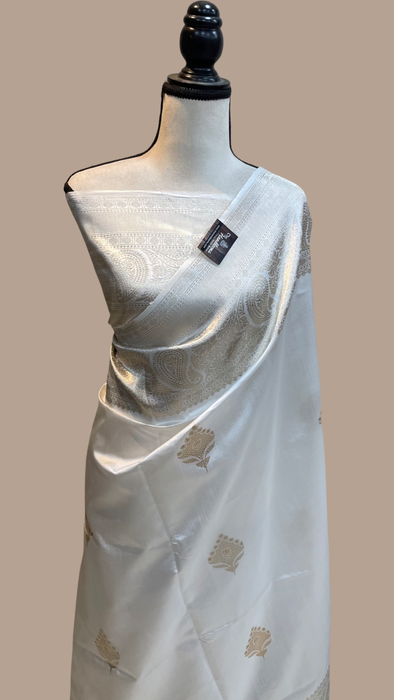 Pure Katan Silk Banarasi Handloom Saree - All over Kadua motifs — The ...