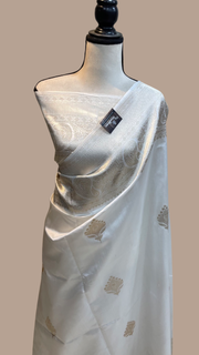 Pure Katan Silk Banarasi Handloom Saree - All over Kadua motifs - The Handlooms