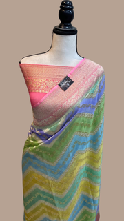 Pure Khaddi Georgette Handloom Banarasi Saree - The Handlooms