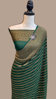 Pure Khaddi Georgette Banarasi Saree -  Antique zari - The Handlooms