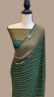 Pure Khaddi Georgette Banarasi Saree -  Antique zari - The Handlooms