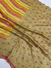 Pure Khaddi Georgette Banarasi Saree -  Antique zari - The Handlooms