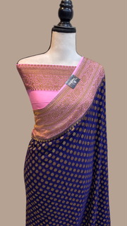 Khaddi Georgette Banarasi Saree -  Antique zari - The Handlooms