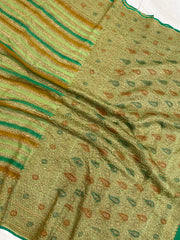 Pure Khaddi Georgette Banarasi Saree -  Antique zari - The Handlooms