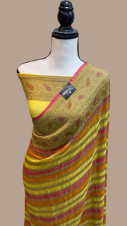 Pure Khaddi Georgette Banarasi Saree -  Antique zari - The Handlooms