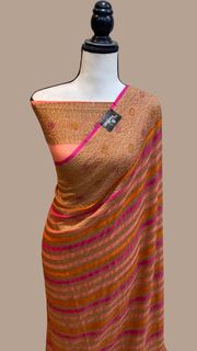 Pure Khaddi Georgette Banarasi Saree -  Antique zari - The Handlooms