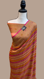 Pure Khaddi Georgette Banarasi Saree -  Antique zari - The Handlooms