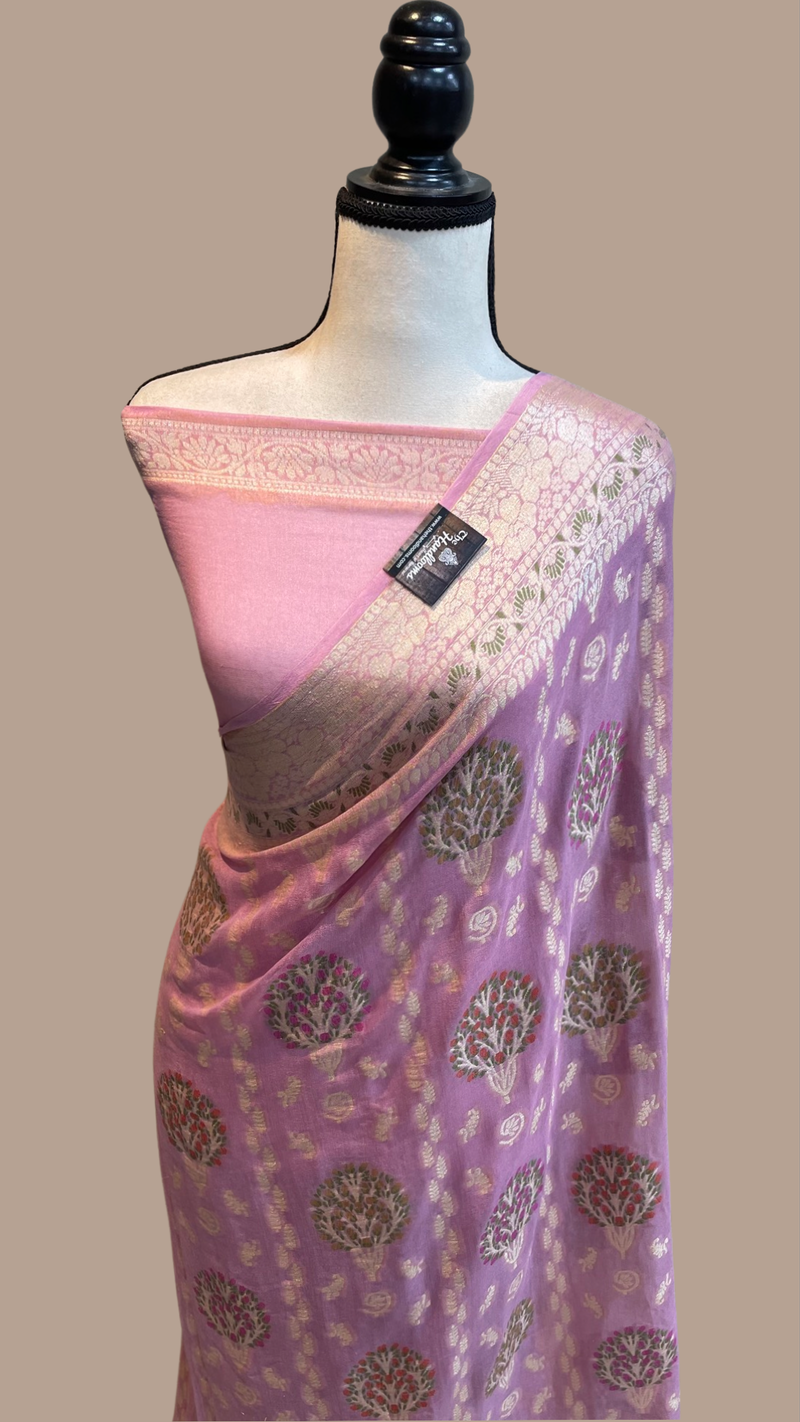 Pure Chiffon Khaddi Banarasi Saree - The Handlooms