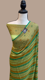 Pure Khaddi Georgette Banarasi Saree -  Antique zari - The Handlooms