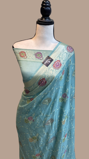 Pure Chiffon Khaddi Banarasi Saree - The Handlooms