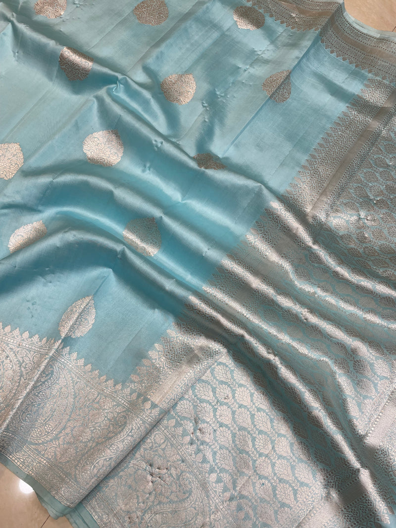 Pure Katan Silk Banarasi Handloom Saree - All over Kadua motifs - The Handlooms