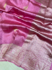 Pure Katan Silk Banarasi Handloom Saree - All over Kadua motifs - The Handlooms