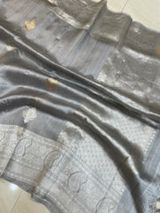 Pure Katan Silk Banarasi Handloom Saree - All over Kadua motifs - The Handlooms
