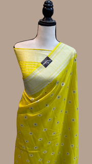 Tussar Georgette Handloom Banarasi Saree - Paithani Border - The Handlooms
