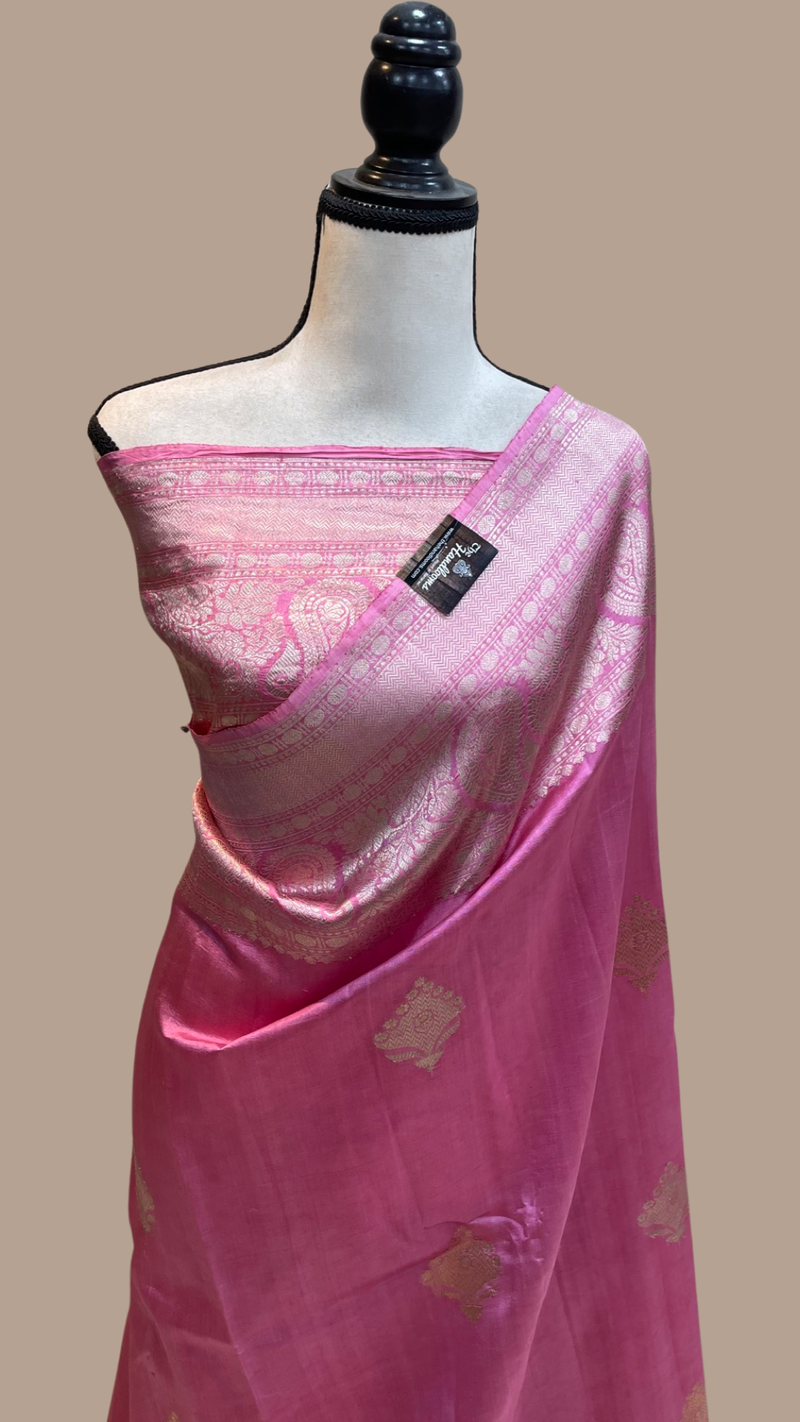 Pure Katan Silk Banarasi Handloom Saree - All over Kadua motifs - The Handlooms