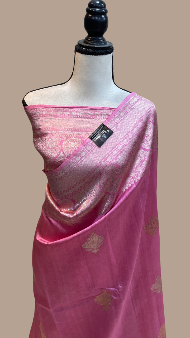 Pure Katan Silk Banarasi Handloom Saree - All over Kadua motifs - The Handlooms