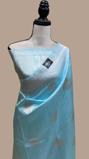 Pure Katan Silk Banarasi Handloom Saree - All over Kadua motifs - The Handlooms